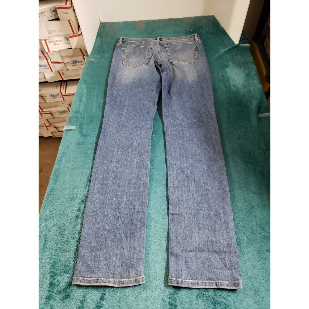 Mossimo Jeans Size 6 Long Women Blue Denim Stretch Pants Mid Rise Straight - Picture 10 of 12